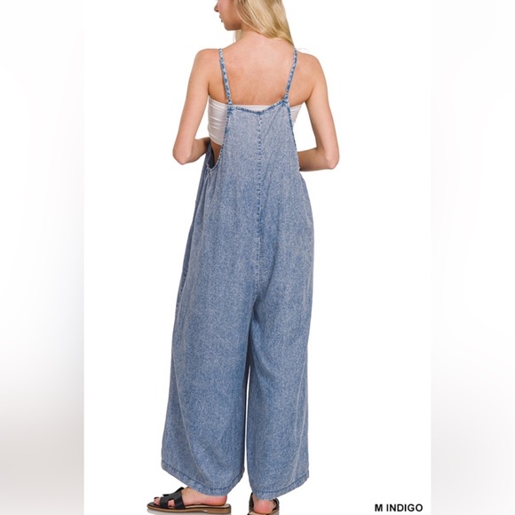 NWT Denim Blue Jumpsuit - Picture 2 of 5